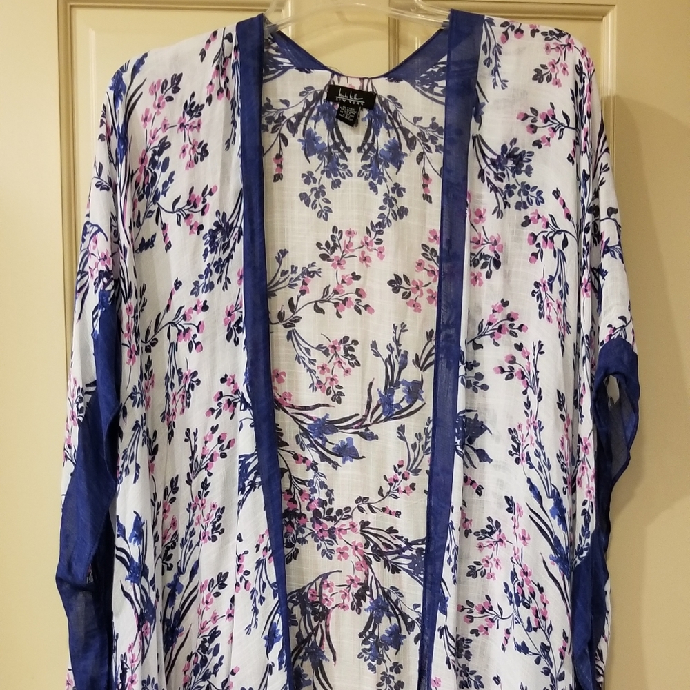 Navy and floral kimono